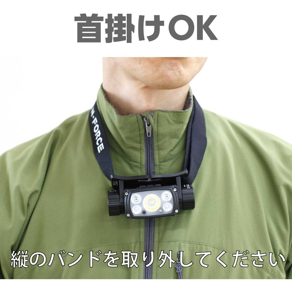 N-FORCEヘッドライト 手をかざすだけで点灯・消灯できるセンサーモードの使用イメージ