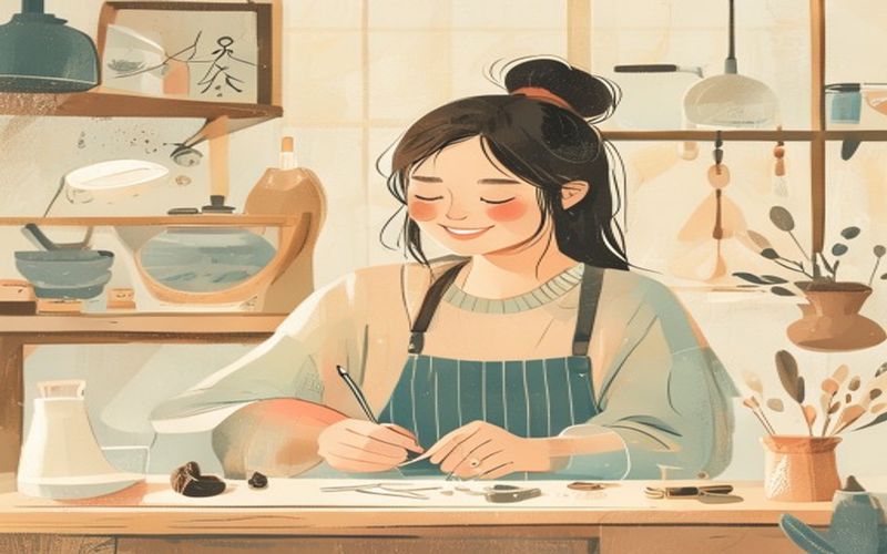 minneでハンドメイド作品を制作する作家